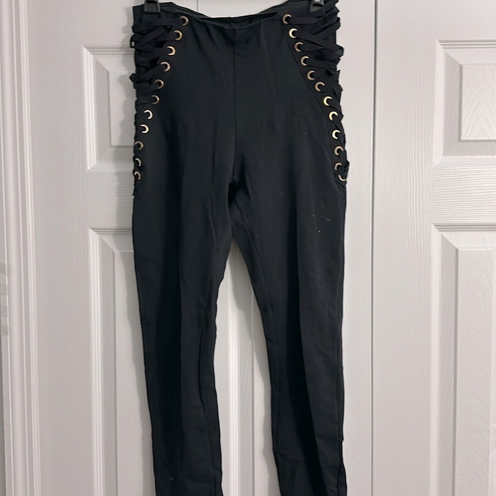 Strappy Black Leggings (S)